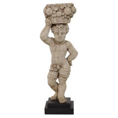 French 18th Century Baroque Hand Carved Oak Caryatid Figure