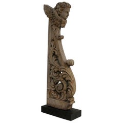 Antique French 18th Century Baroque Oak Choir Bank Fragment