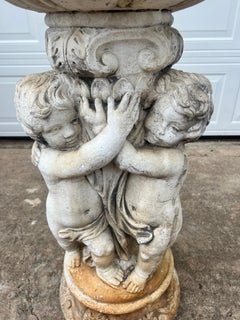 French 18th Century Baroque Stone Carved Cherub Fountain