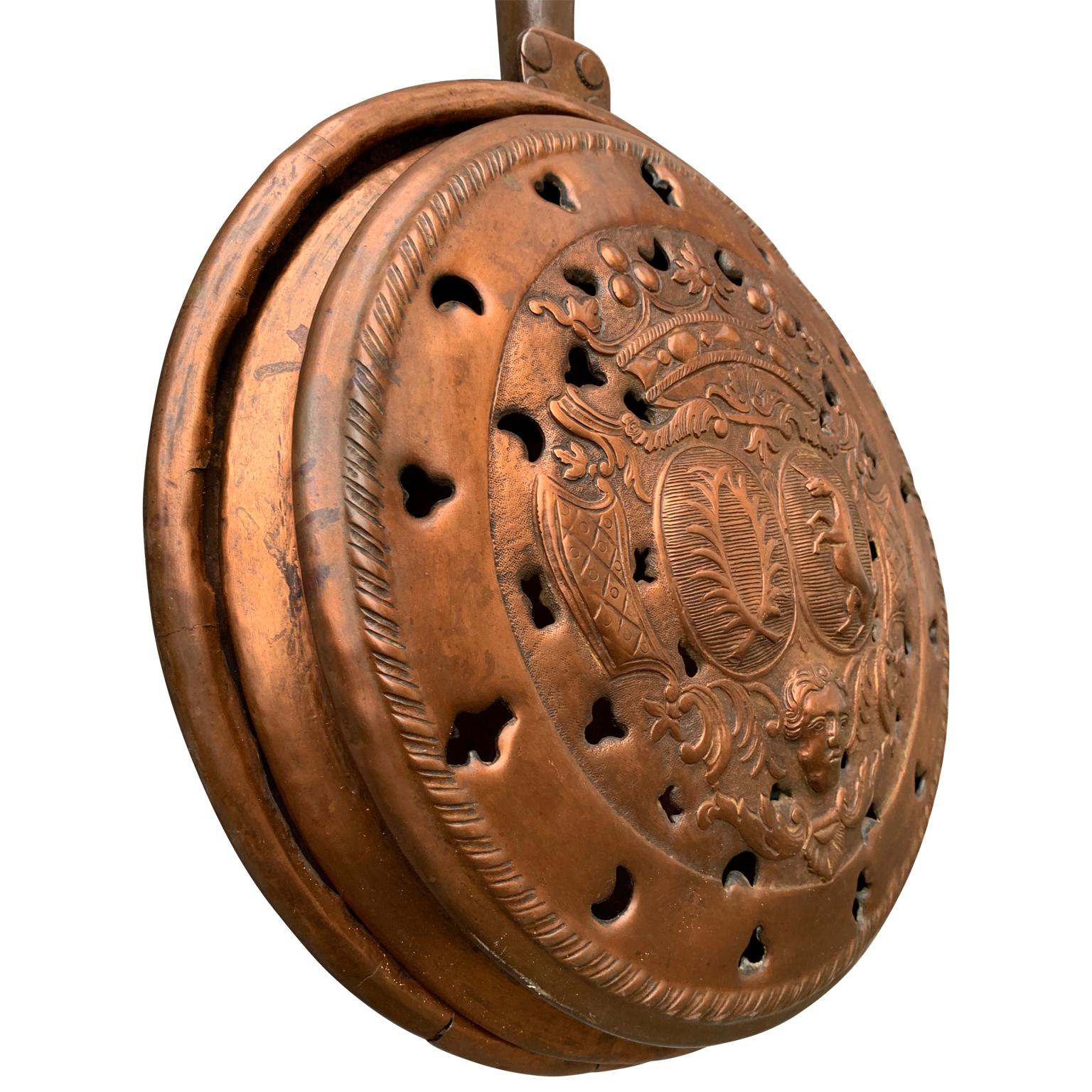 brass bed warmer with wooden handle