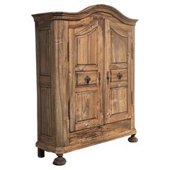 French 18th Century Bleached Fruitwood 2 Door Armoire