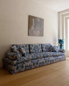 French 18th Century Blue & White Floral Sofa