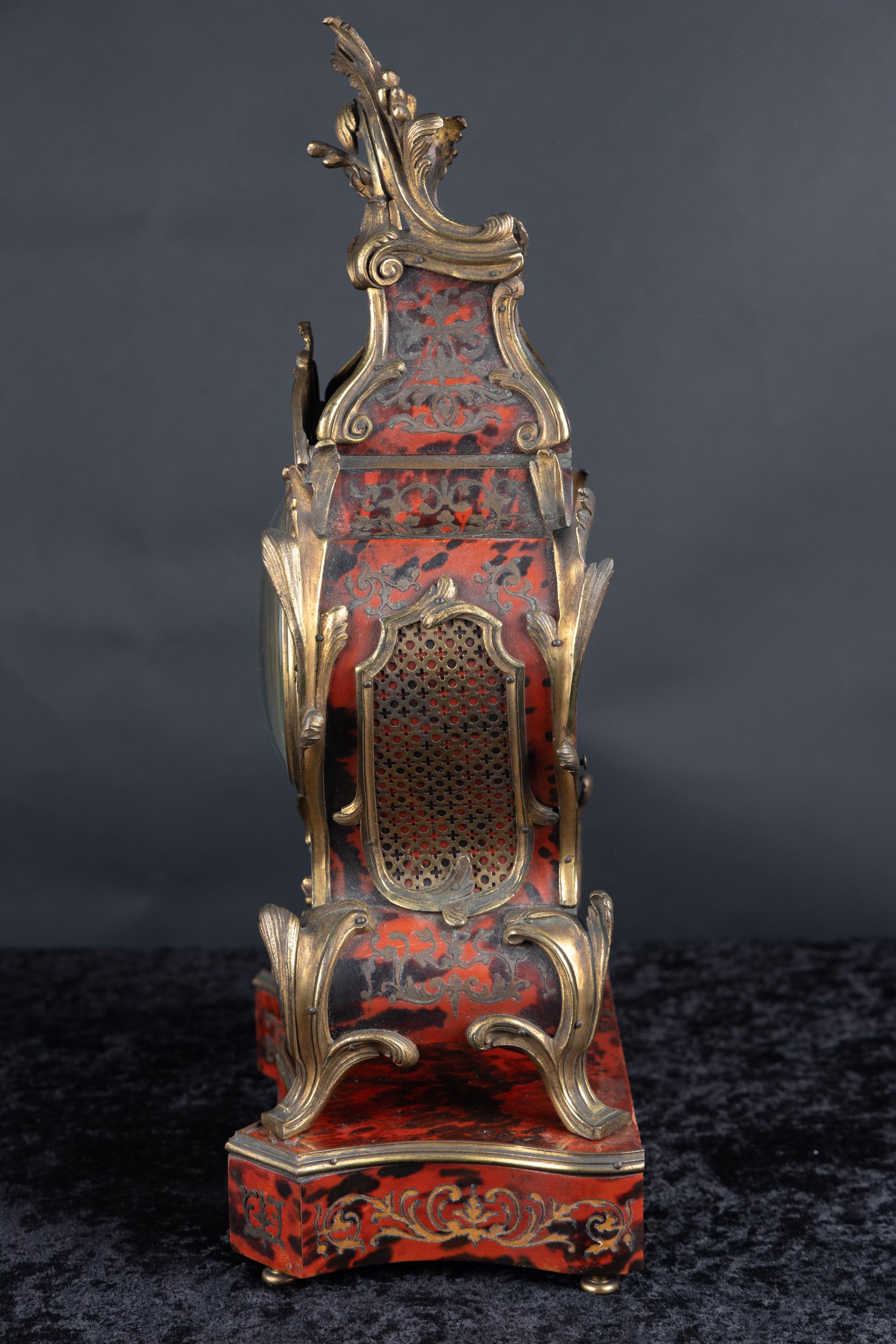 French 18th Century Boulle Clock on Boulle Stand, Louis XV For Sale 5
