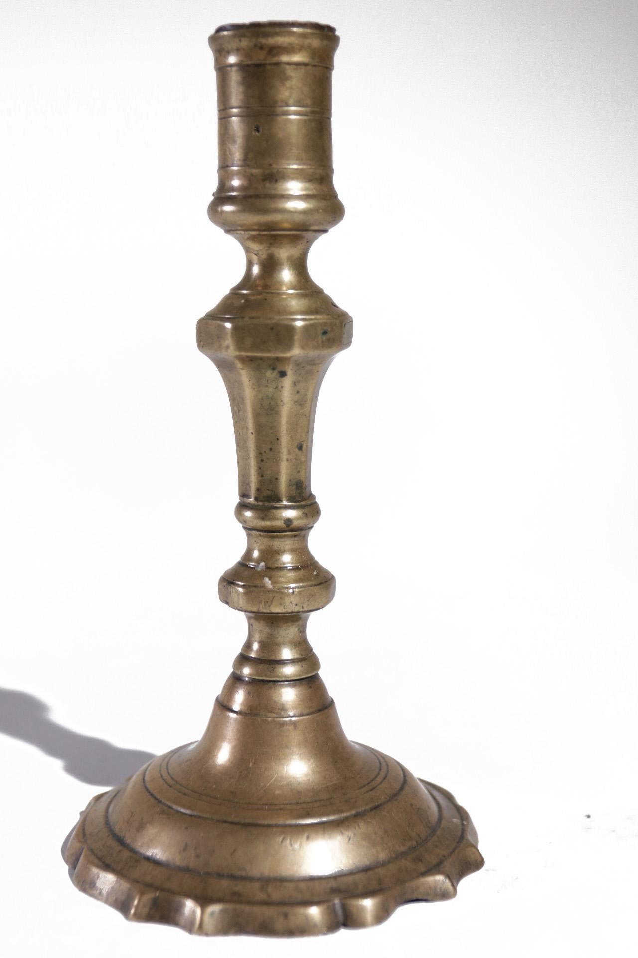 French 18th Century Brass Candlestick For Sale 1