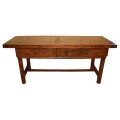 Antique French 18th Century Bresse Baker's Table Two Inch Thick Top