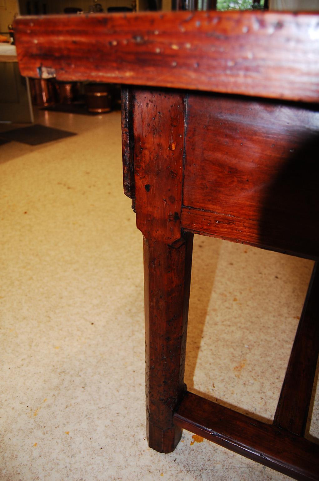 French 18th Century Bresse Baker's Table Two Inch Thick Top For Sale 2