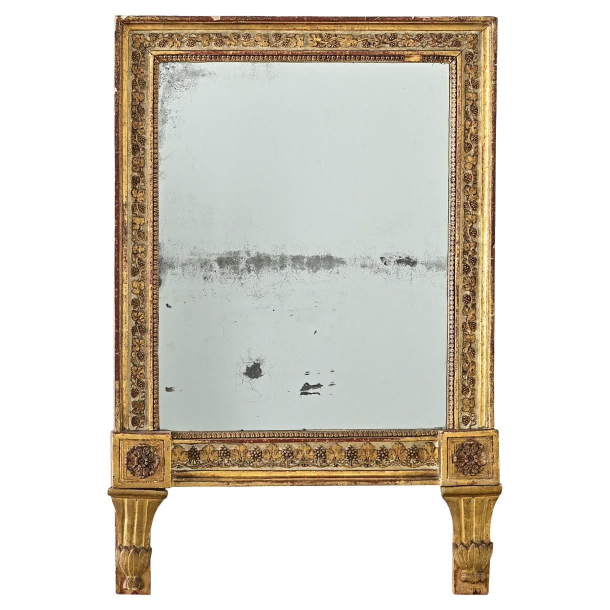 French 18th Century Bridal Gilt Mirror For Sale