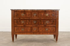 French 18th Century Burl & Marble Top Commode