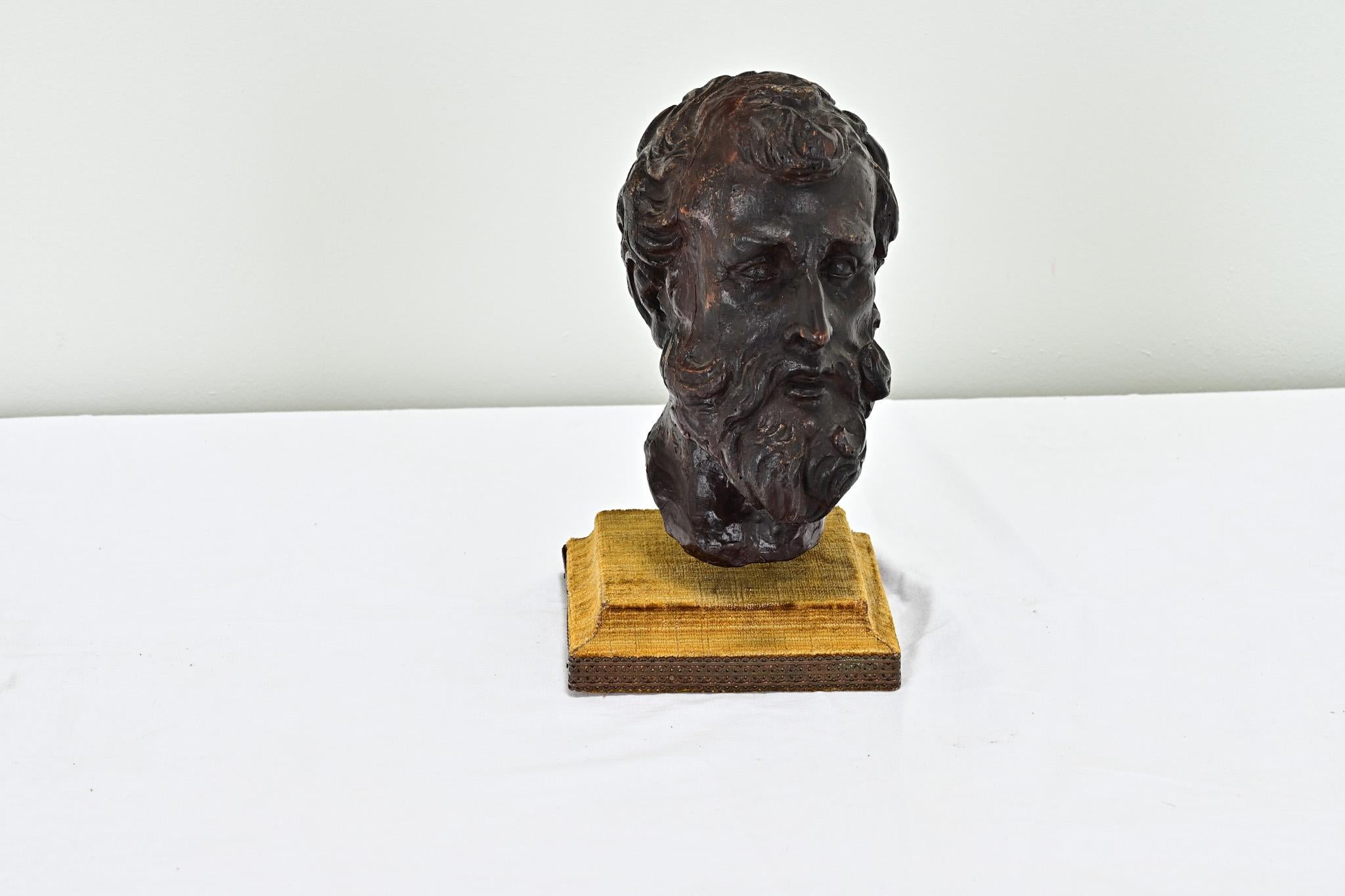 Hand-Crafted French 18th Century Bust on Pedestal