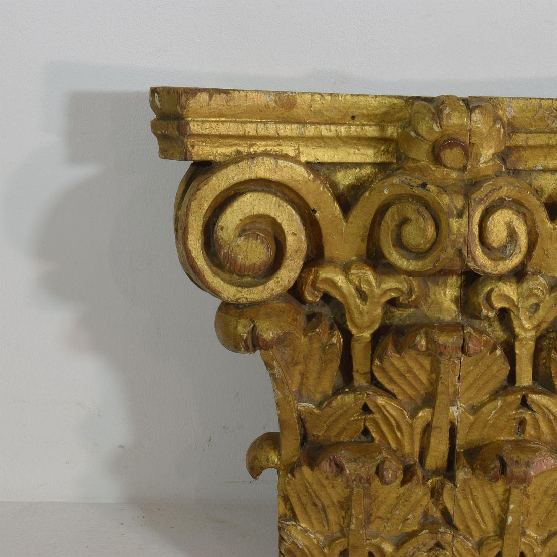 Wood French 18th Century Carved Giltwood Capital