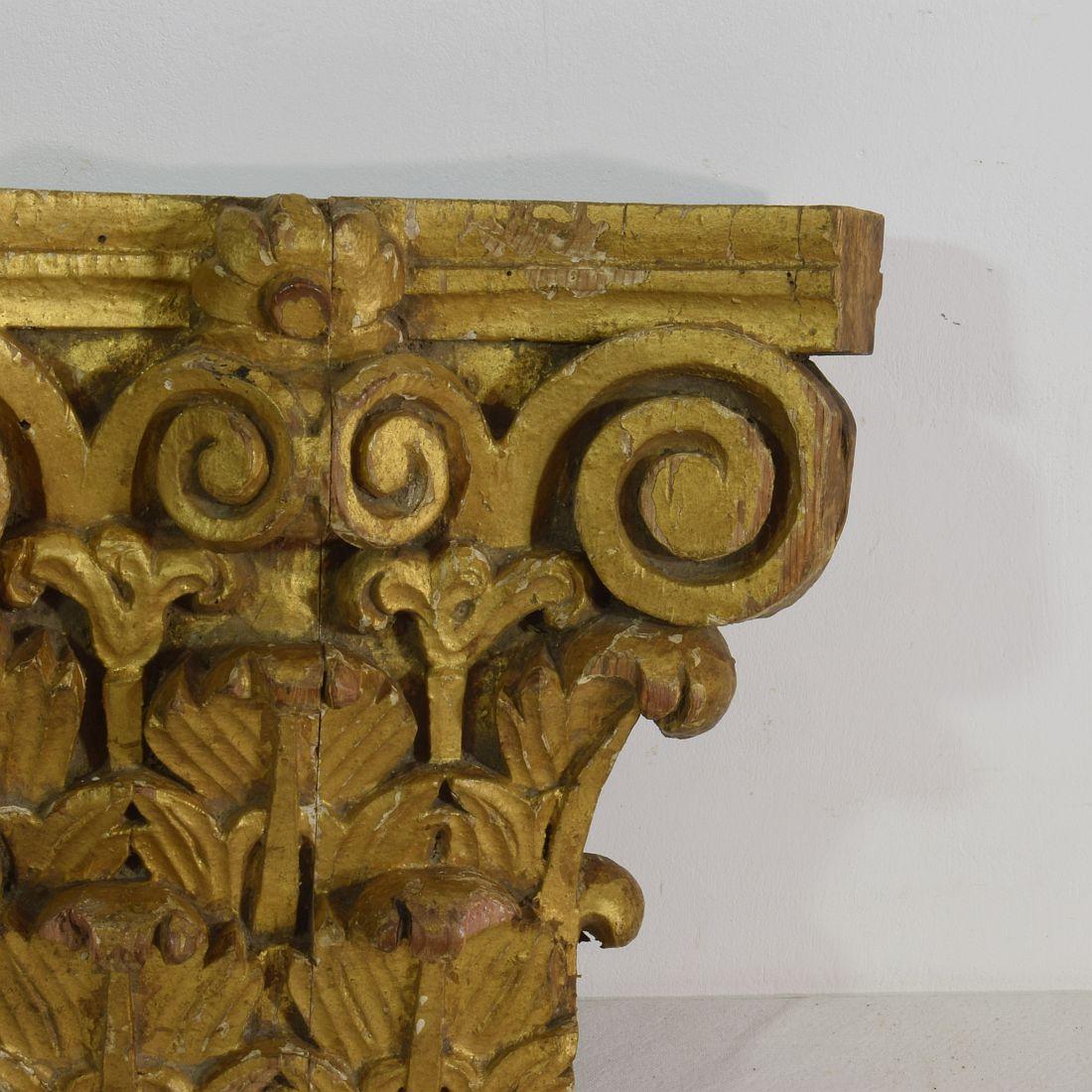 French 18th Century Carved Giltwood Capital 1