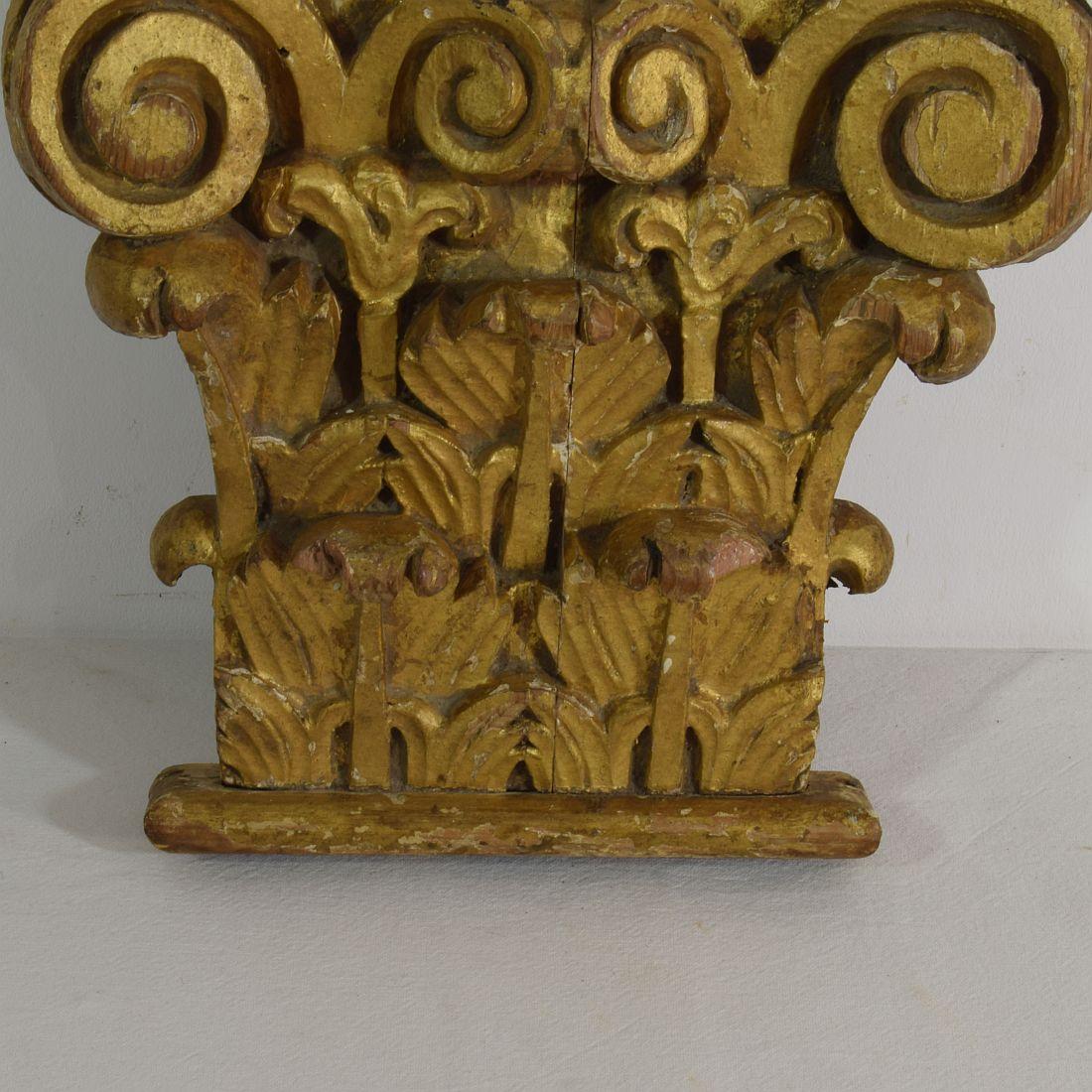 French 18th Century Carved Giltwood Capital 2