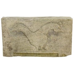 French 18th Century, Carved Keystone with Cockerel