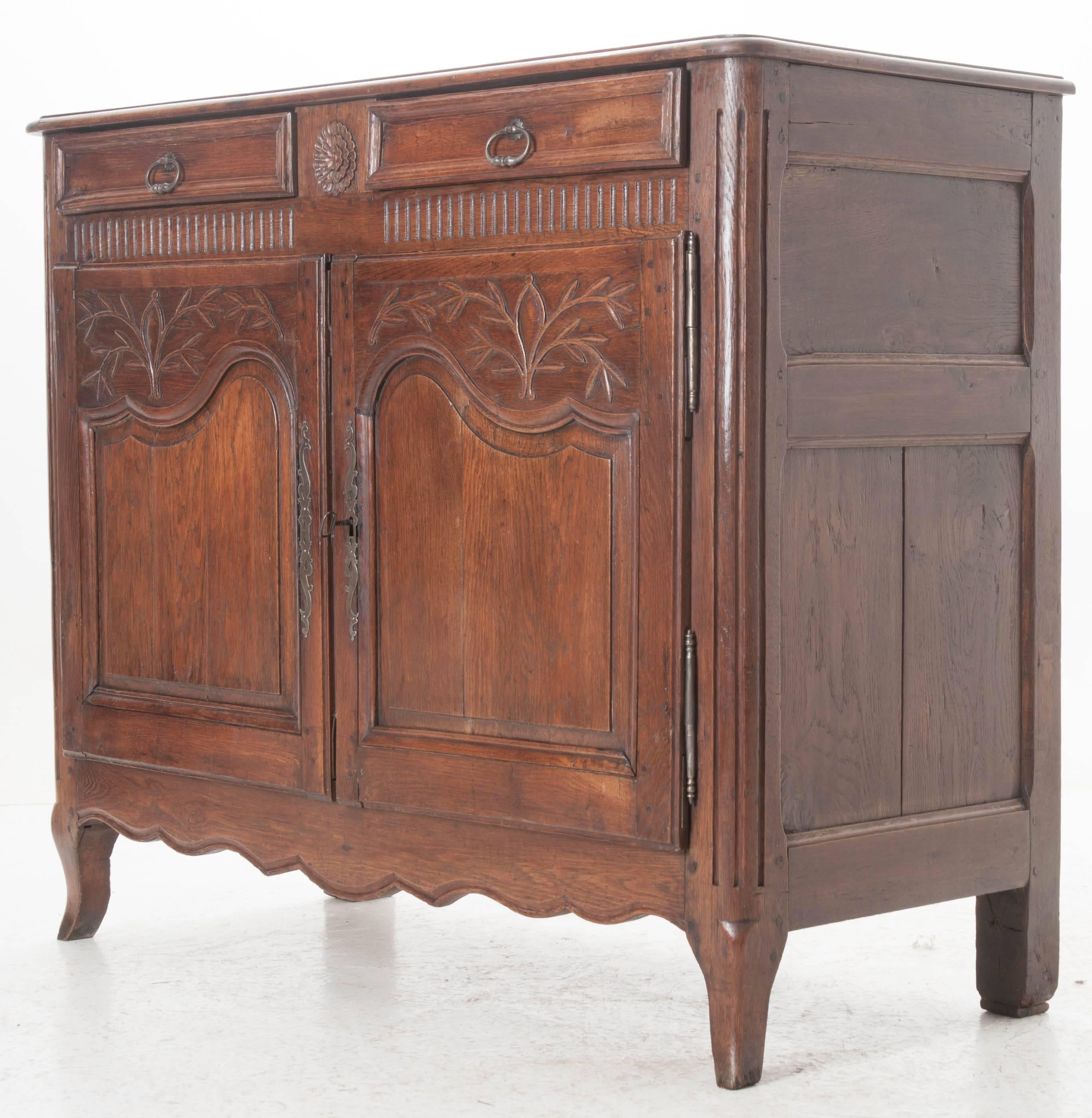 French 18th Century Carved Oak Buffet 4