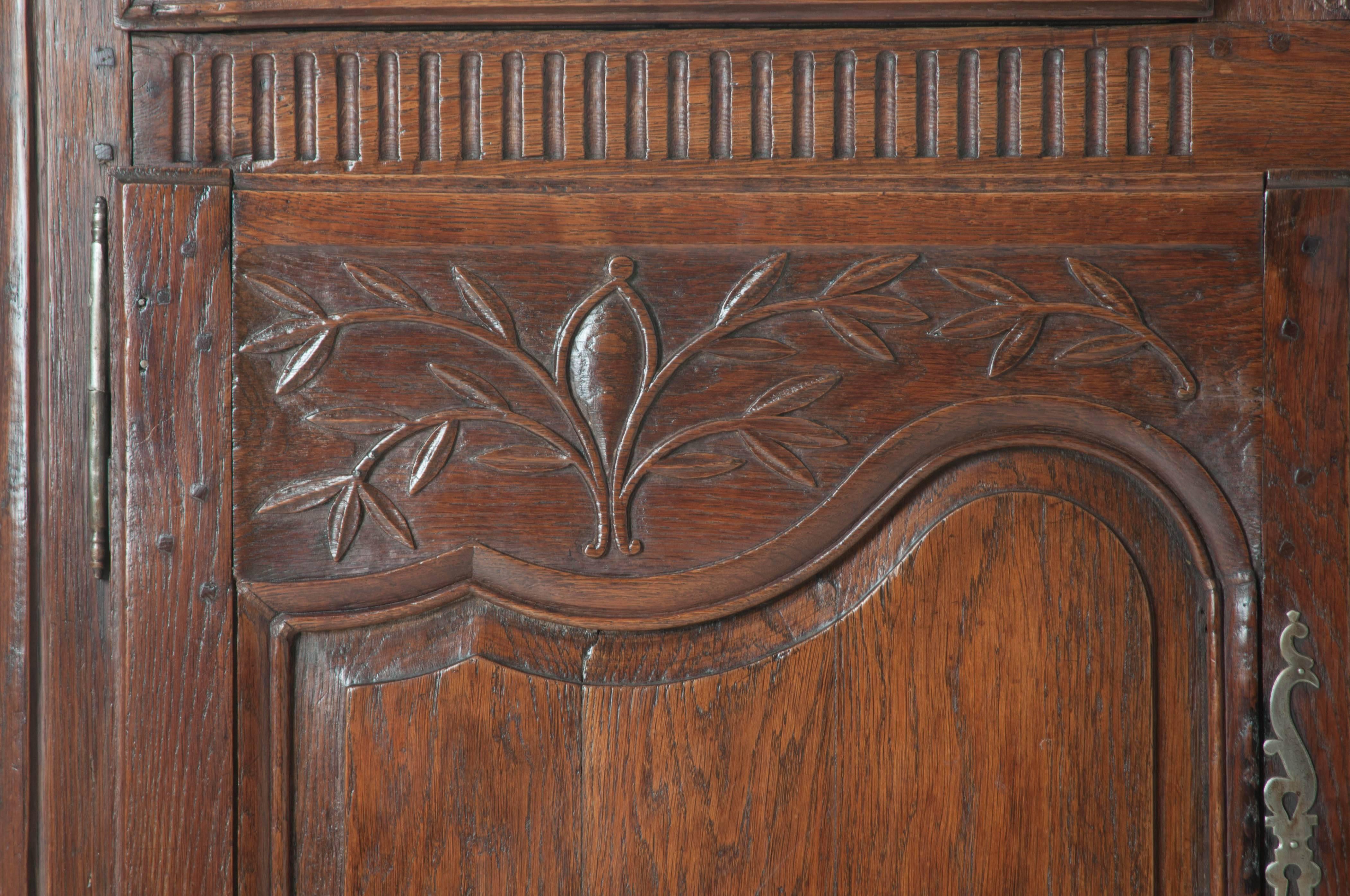 Hand-Carved French 18th Century Carved Oak Buffet