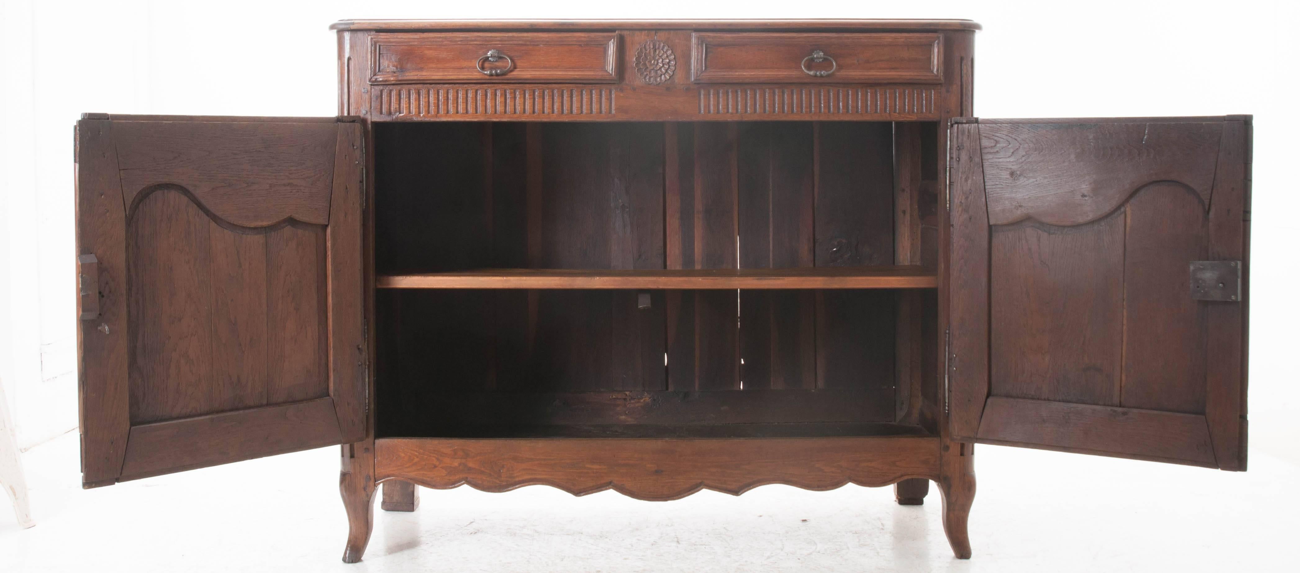 Cherry French 18th Century Carved Oak Buffet