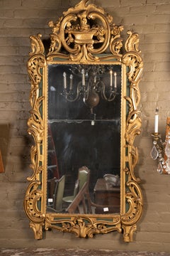 French 18th Century Carved Regence Period Gold Leaf Mirror