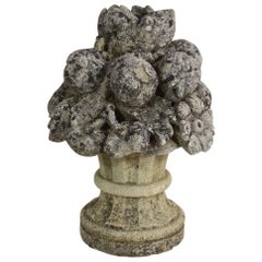 French 18th Century Carved Stone Baroque Fruit Basket