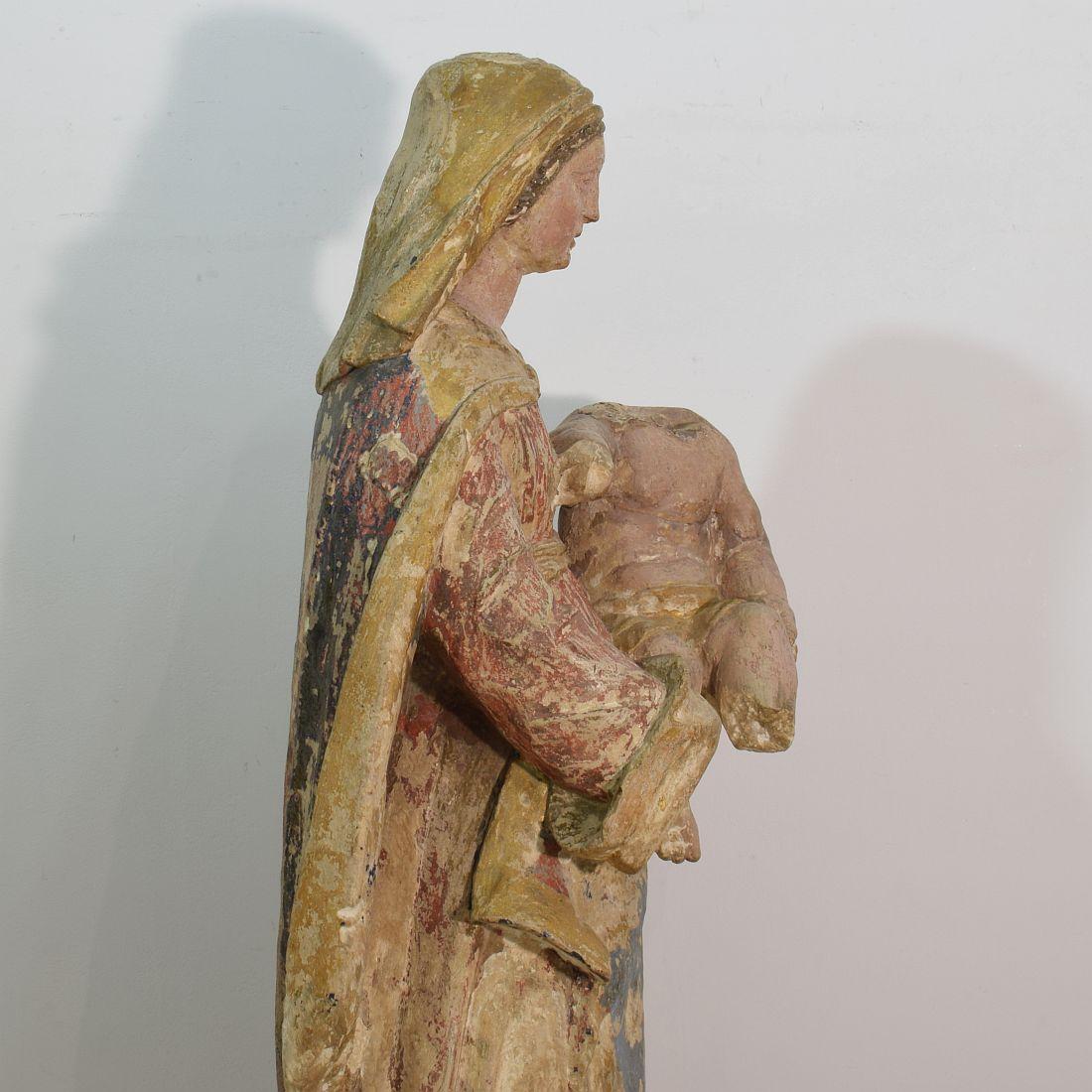 French 18th Century Carved Stone Madonna 7