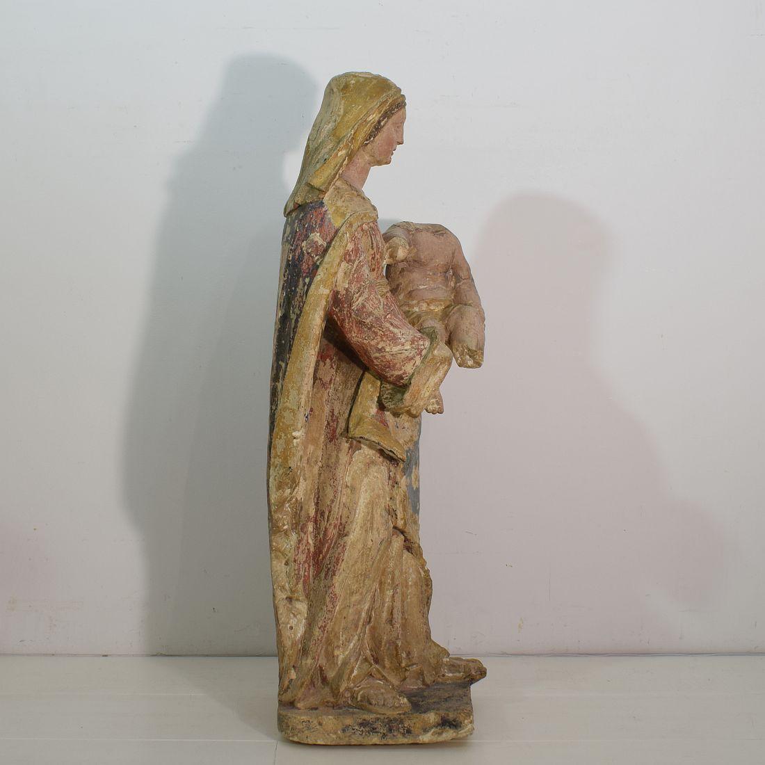 French 18th Century Carved Stone Madonna 1
