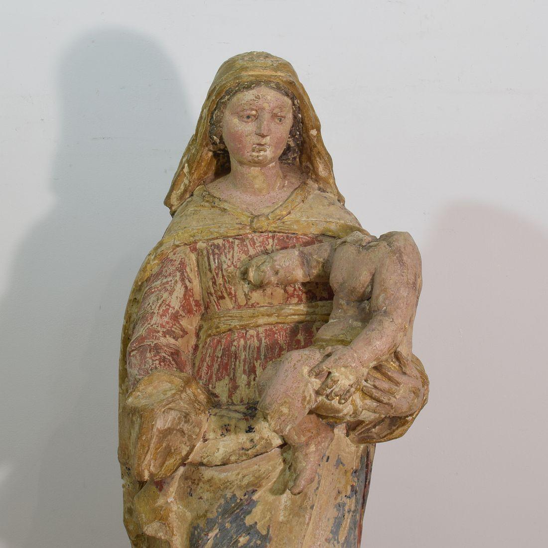 French 18th Century Carved Stone Madonna 2