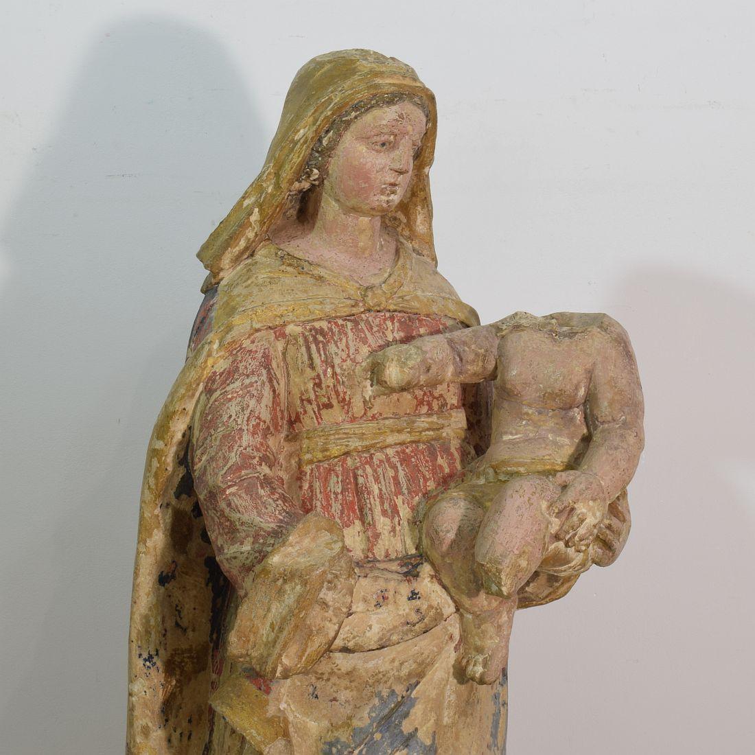 French 18th Century Carved Stone Madonna 3