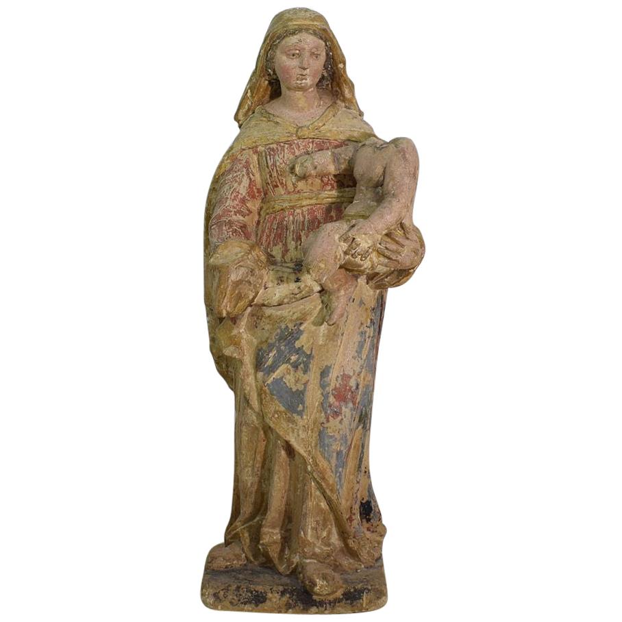 French 18th Century Carved Stone Madonna