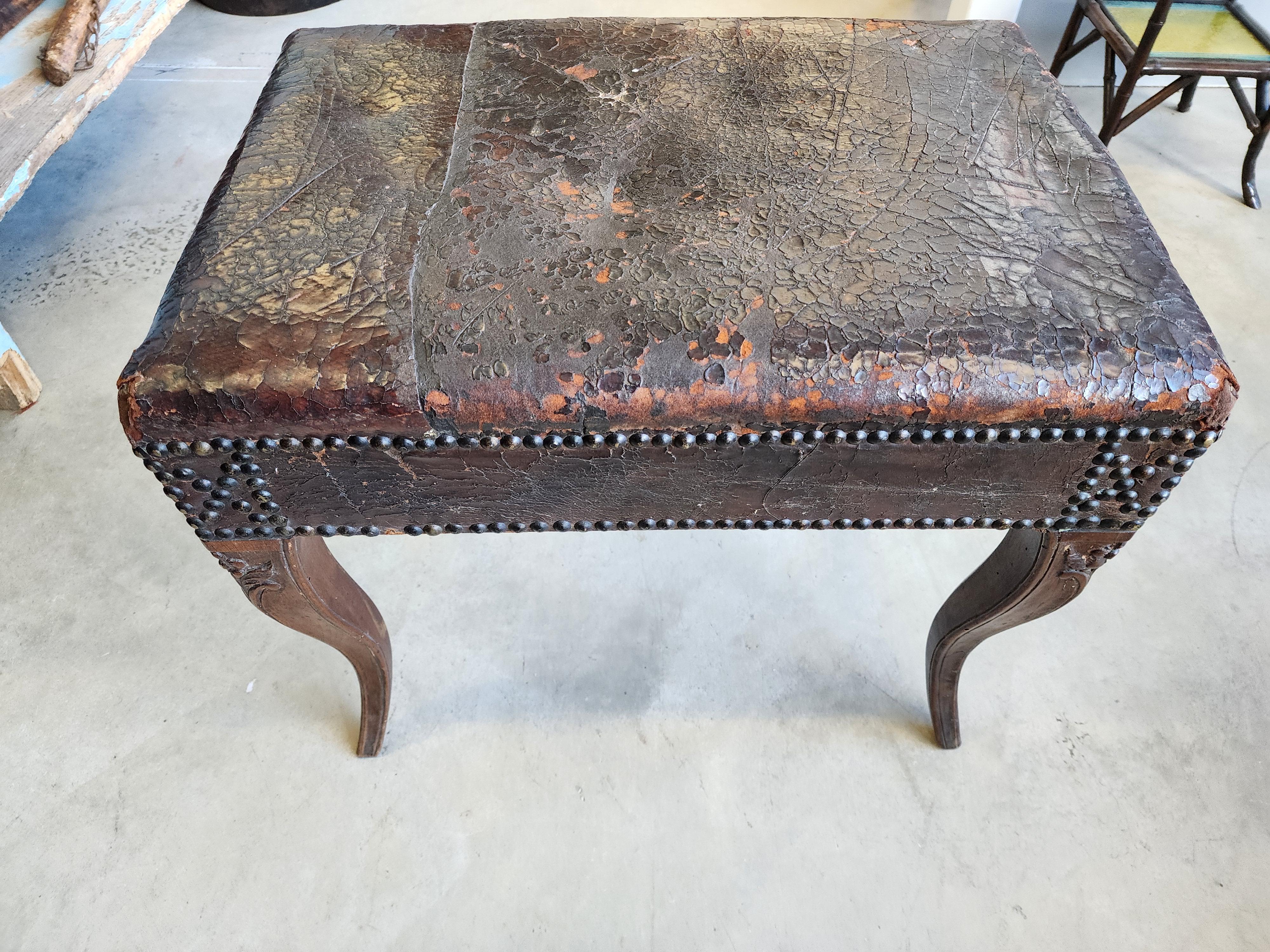 French Provincial 18th Century Carved Walnut Bench  For Sale 4