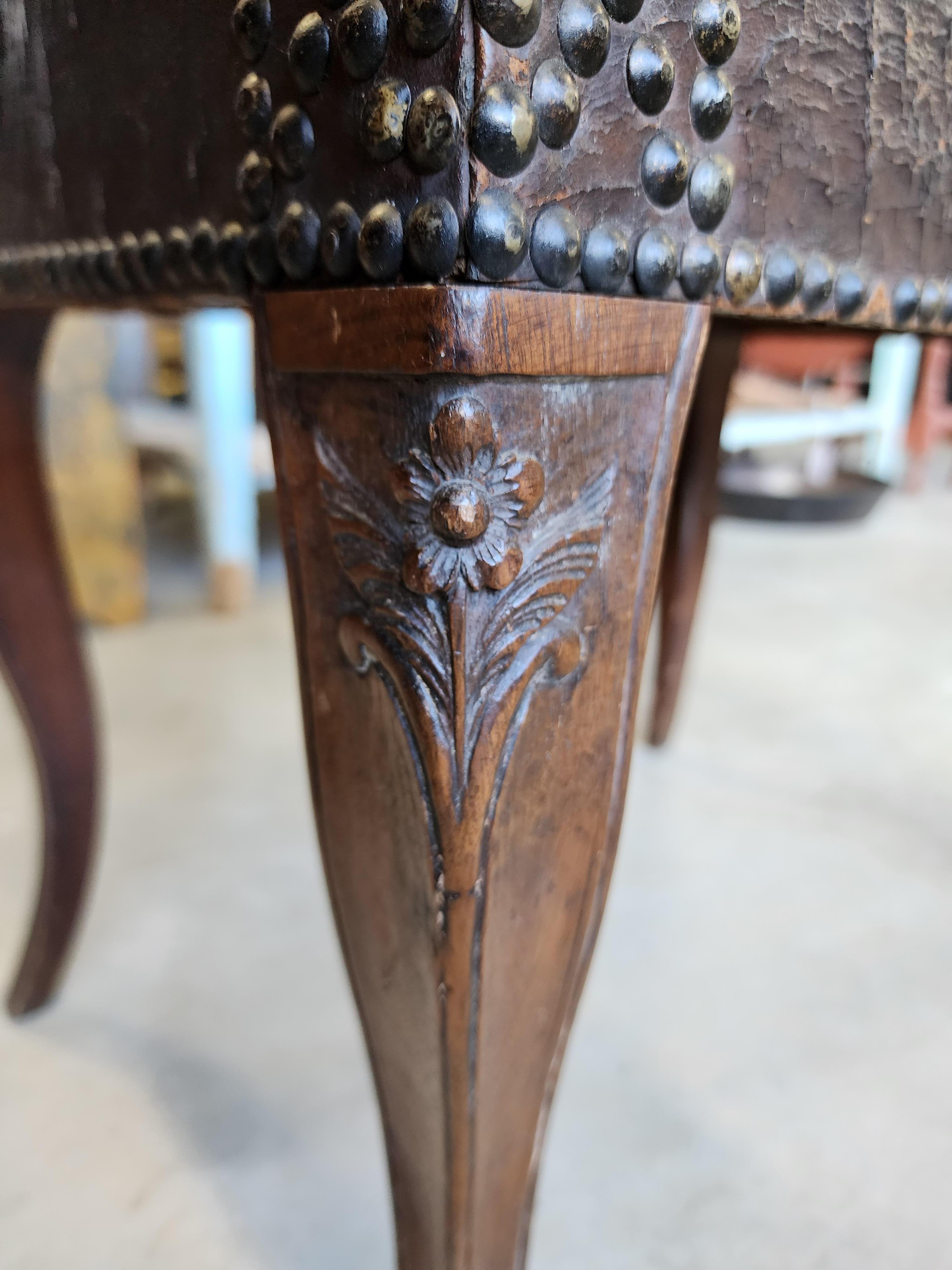French 18th Century Carved Walnut Bench from Provence In Fair Condition For Sale In Hudson, NY