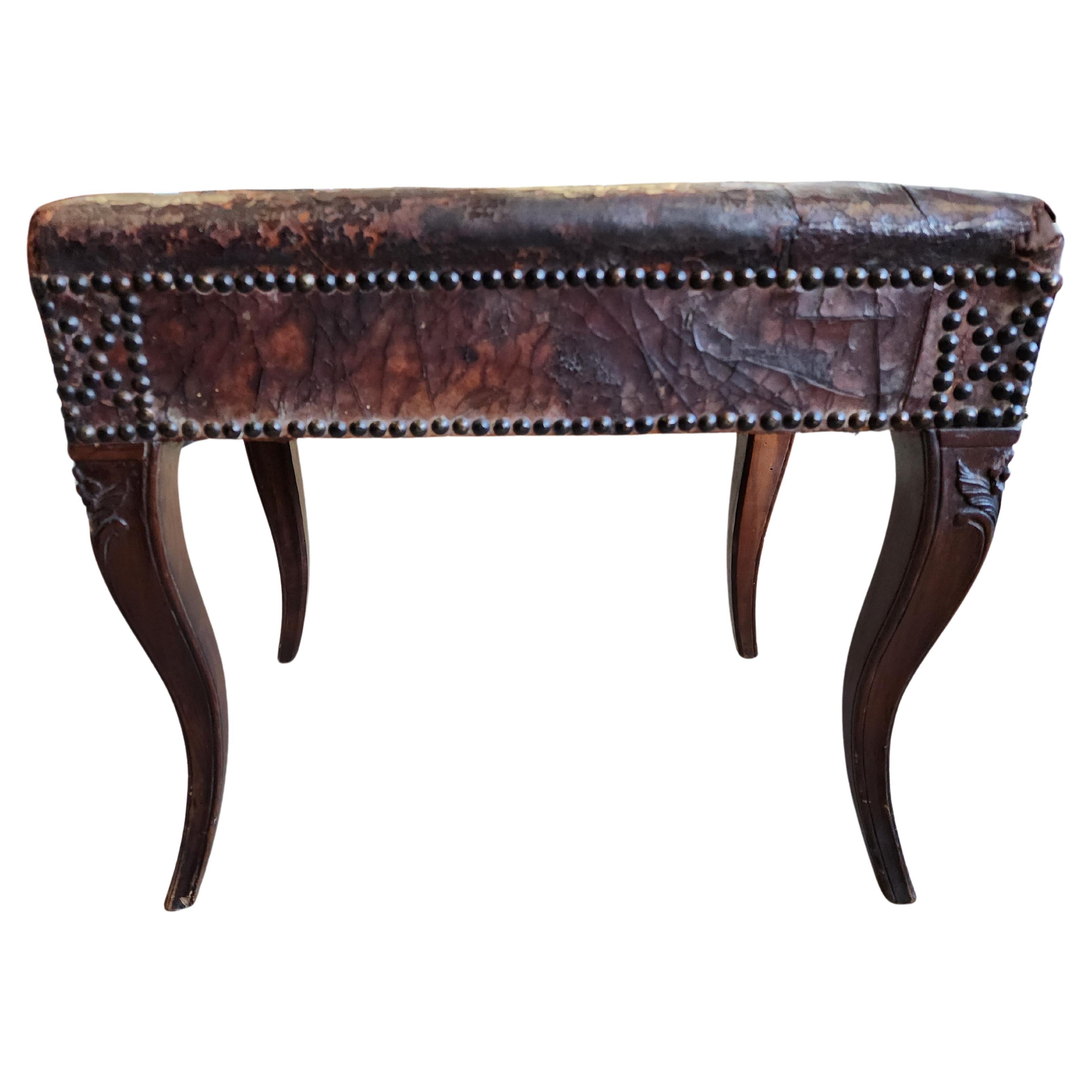 French 18th Century Carved Walnut Bench from Provence