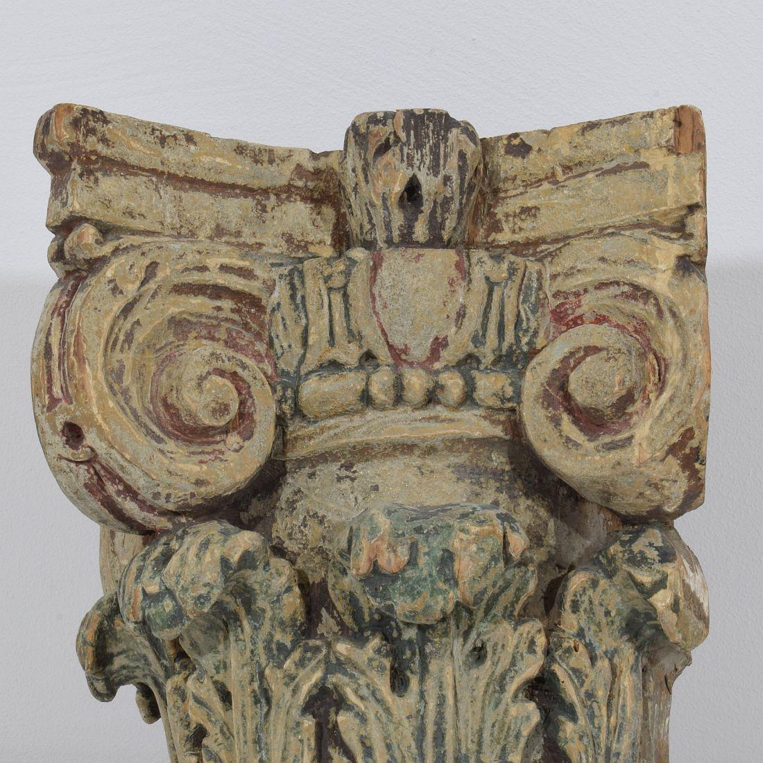 French, 18th Century, Carved Wooden Capital 7