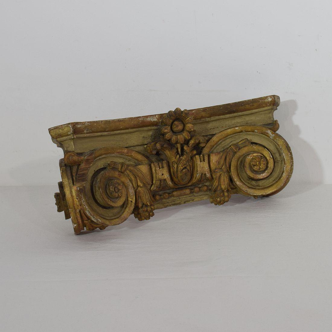 Neoclassical French 18th Century Carved Wooden Capital