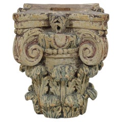 French, 18th Century, Carved Wooden Capital