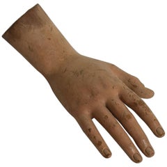 Antique French 18th Century Carved Wooden Hand of a Saint