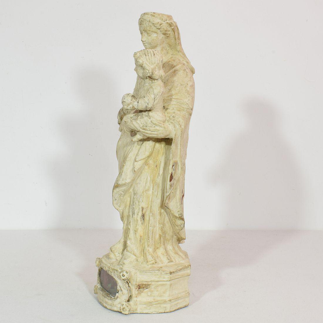 18th Century and Earlier French 18th Century Carved Wooden Madonna and Child