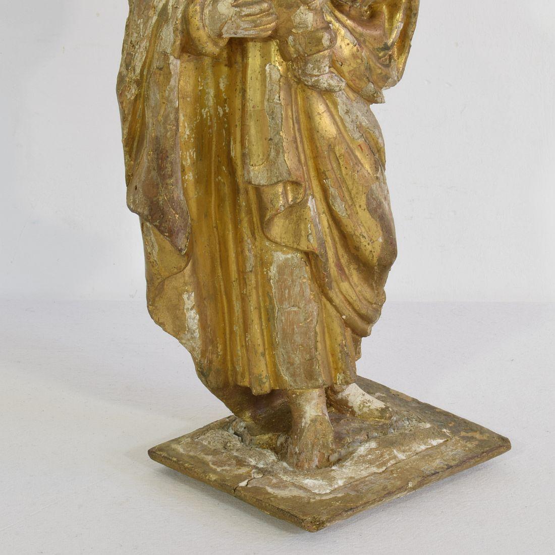 French 18th Century Carved Wooden Statue of Josef with Baby Jesus 6