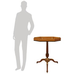 French 18th century Cherry, Mahogany, Fruitwood and Brass side table