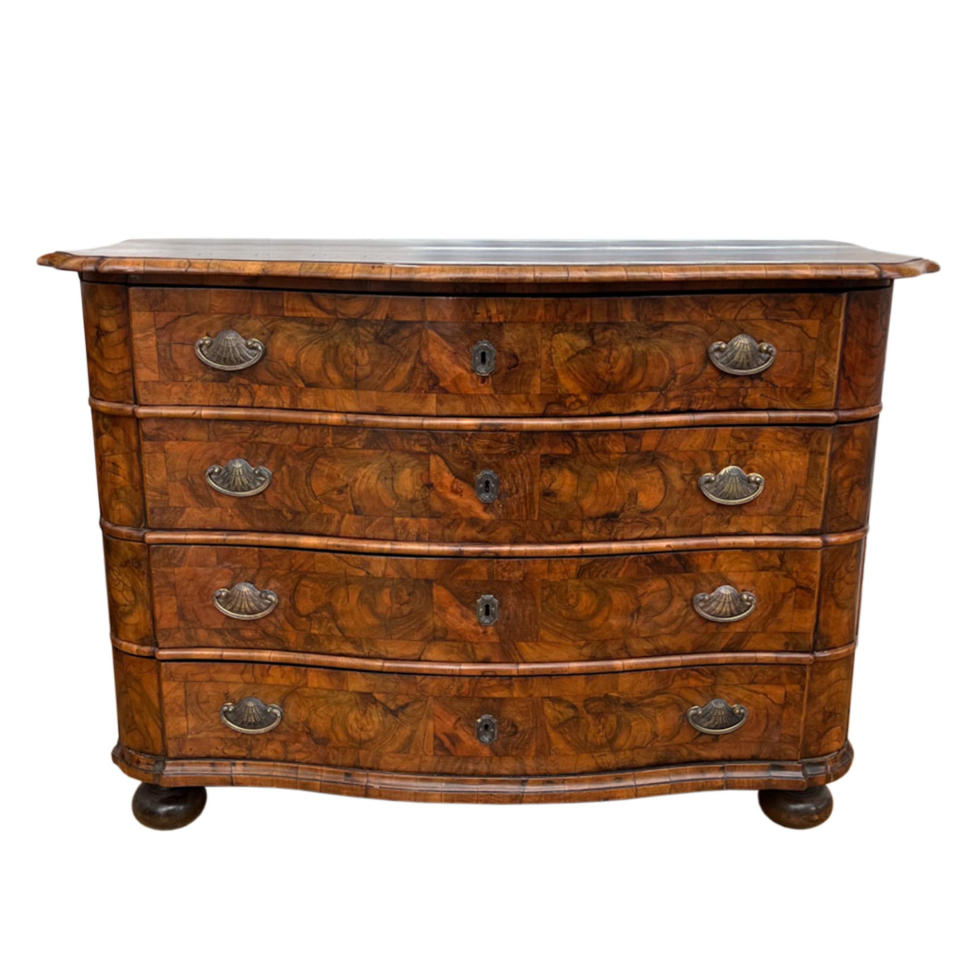 Rococo French 18th Century Chest of Drawers with Serpentine Front