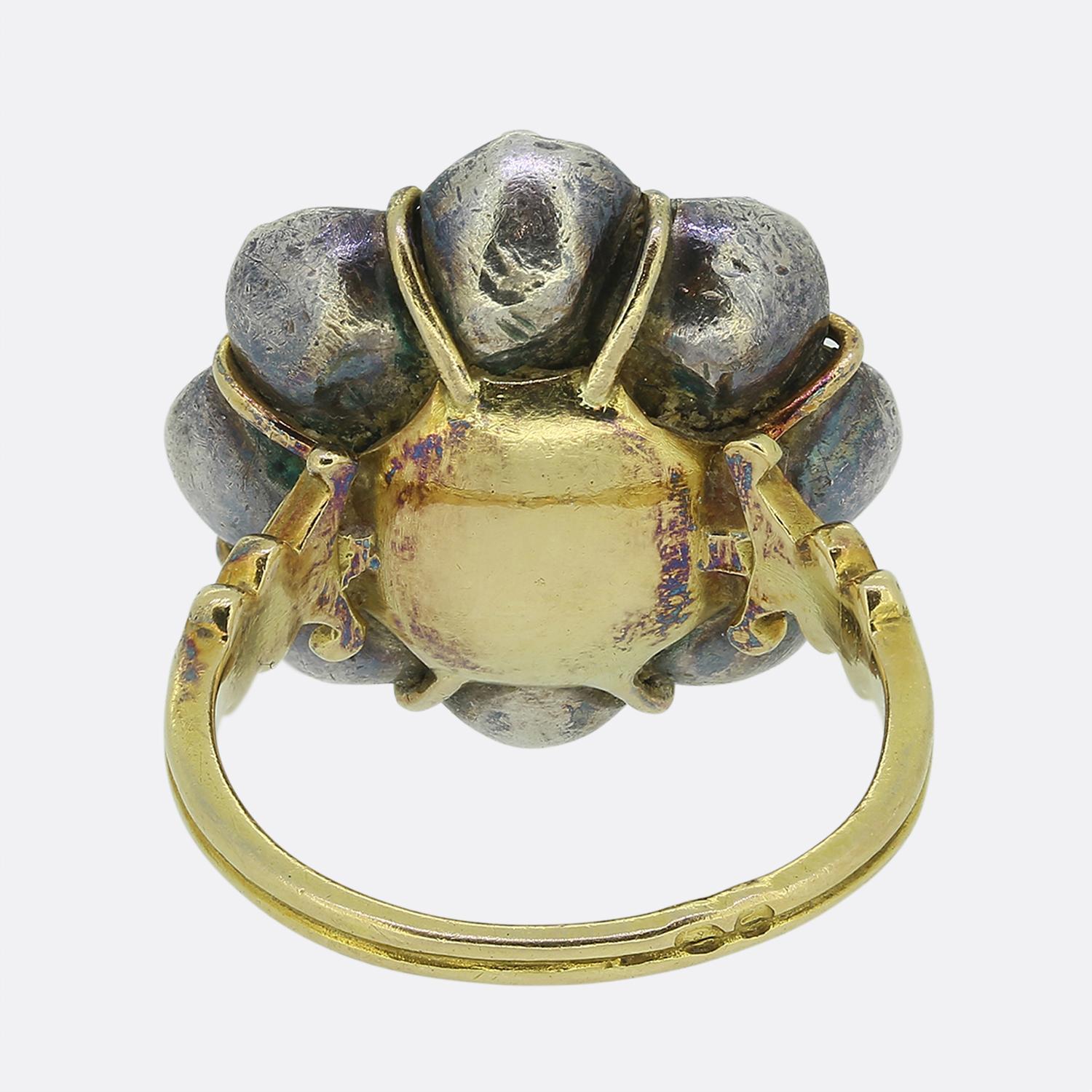 Georgian French 18th Century Chrysoberyl Cluster Ring