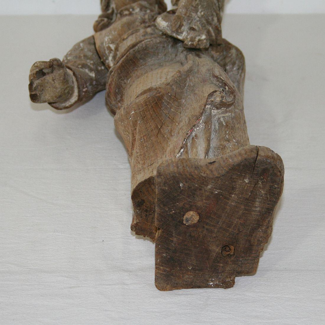 French 18th Century Classical Wooden Madonna with Child 13