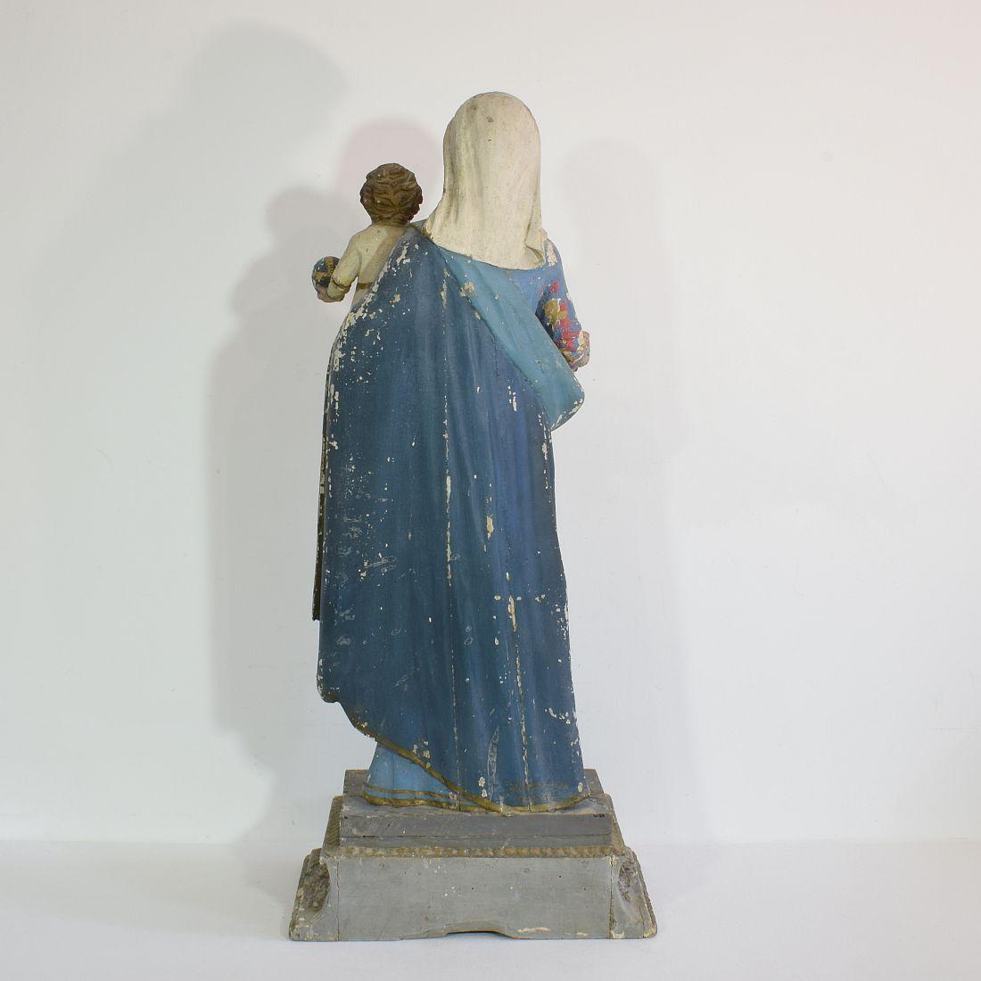 18th Century and Earlier French 18th Century Classical Wooden Madonna with Child