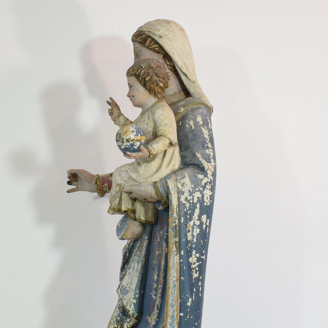 French 18th Century Classical Wooden Madonna with Child 2