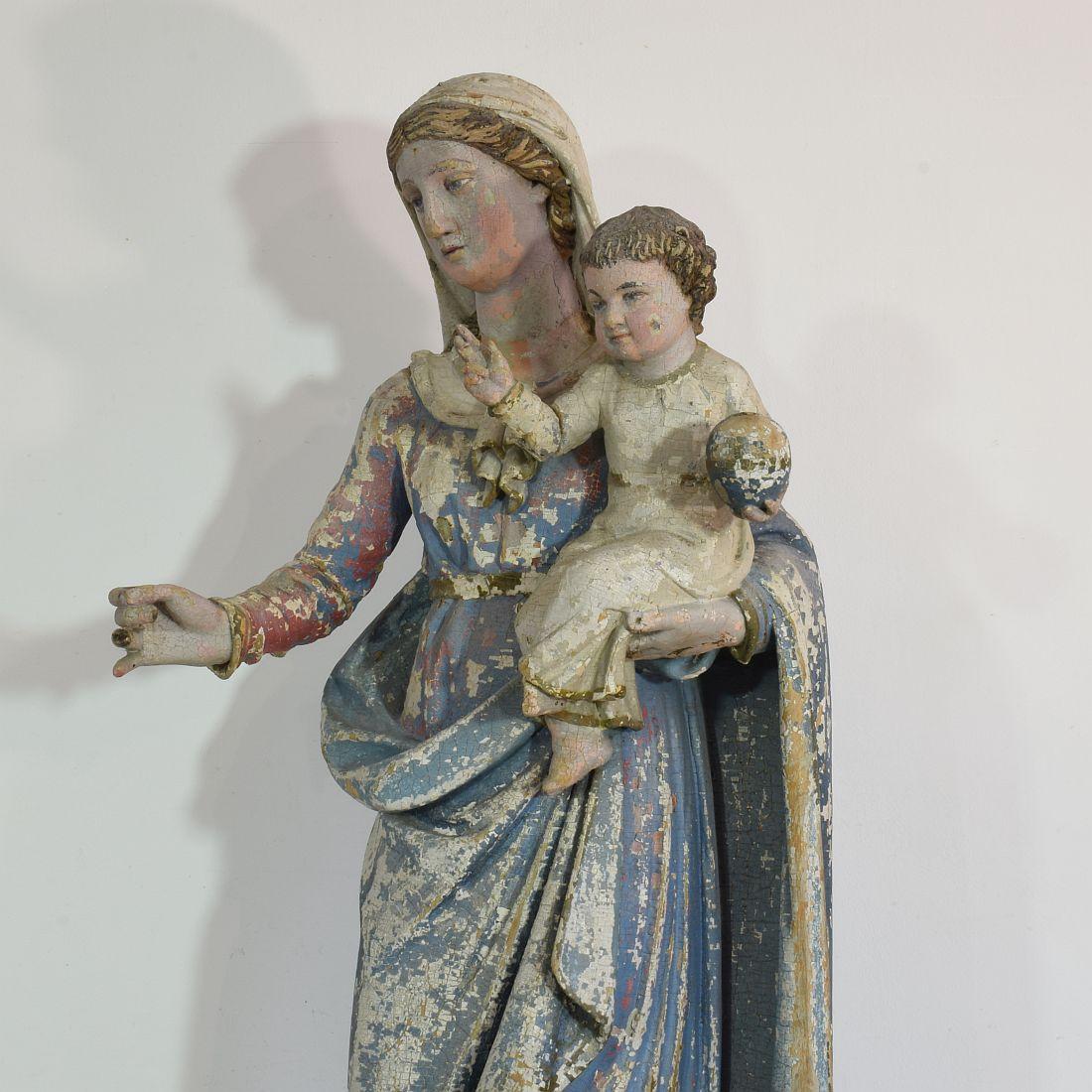 French 18th Century Classical Wooden Madonna with Child 3