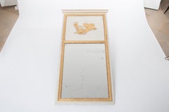 French 18th Century Classicistical Directoire Trumeau/Mirror in White/Gold Paint