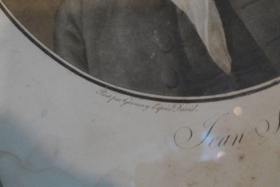 French 18th Century Color Print of Jean Sylvain Bailly In Distressed Condition For Sale In Santa Monica, CA