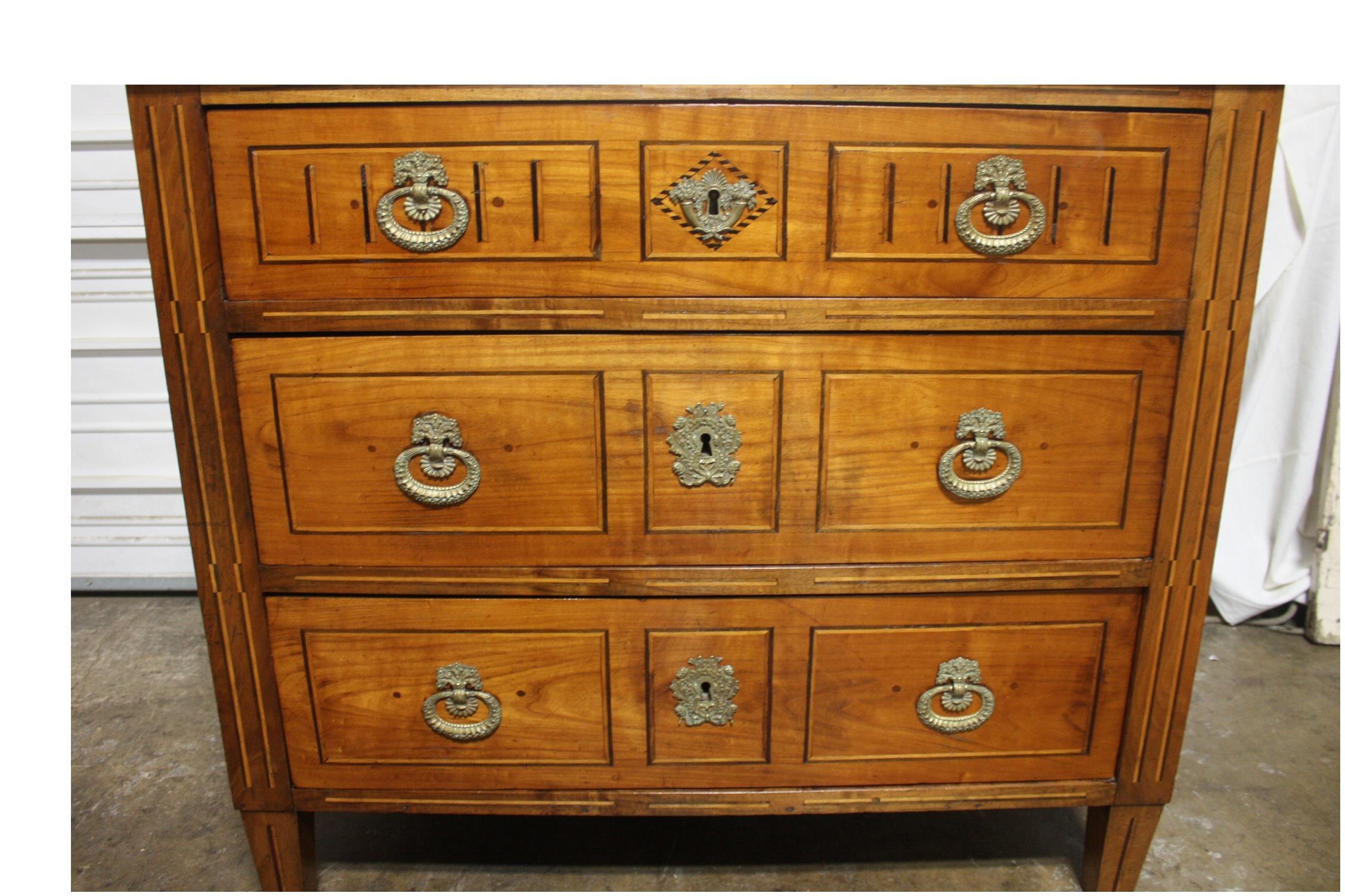 Inlay French 18th Century Commode For Sale