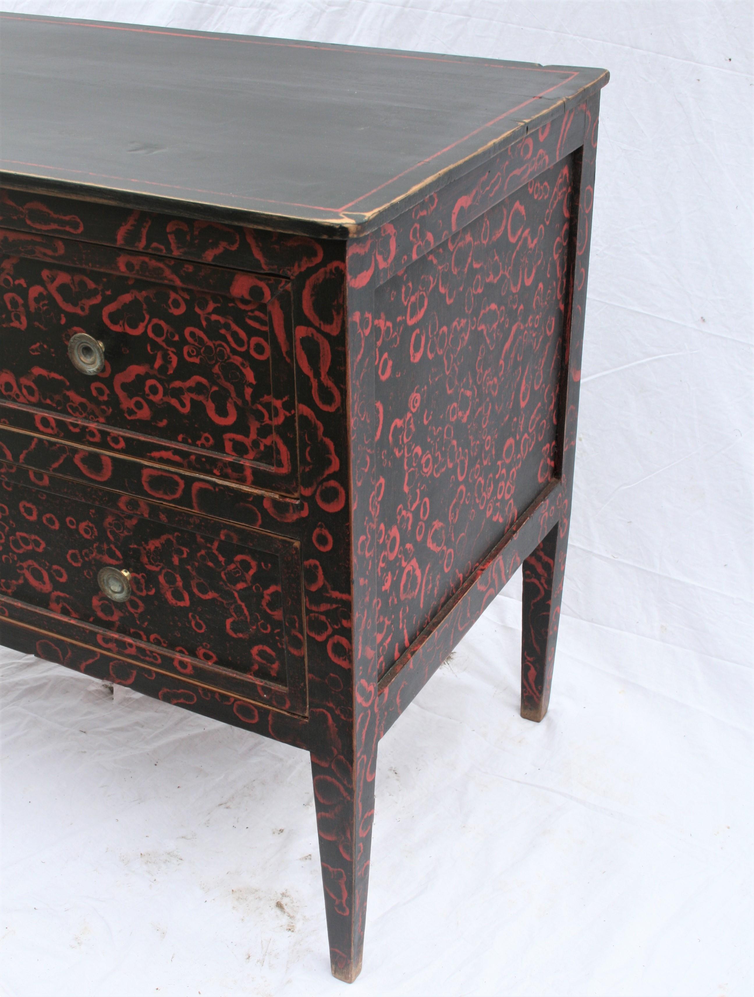 Hand-Painted French 18th Century Commode in Later Paint Finish