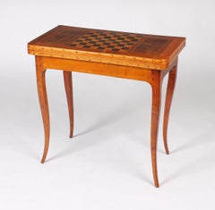 French 18th Century Console, Chess- and Dice Table, Cherrywood, Marquetry