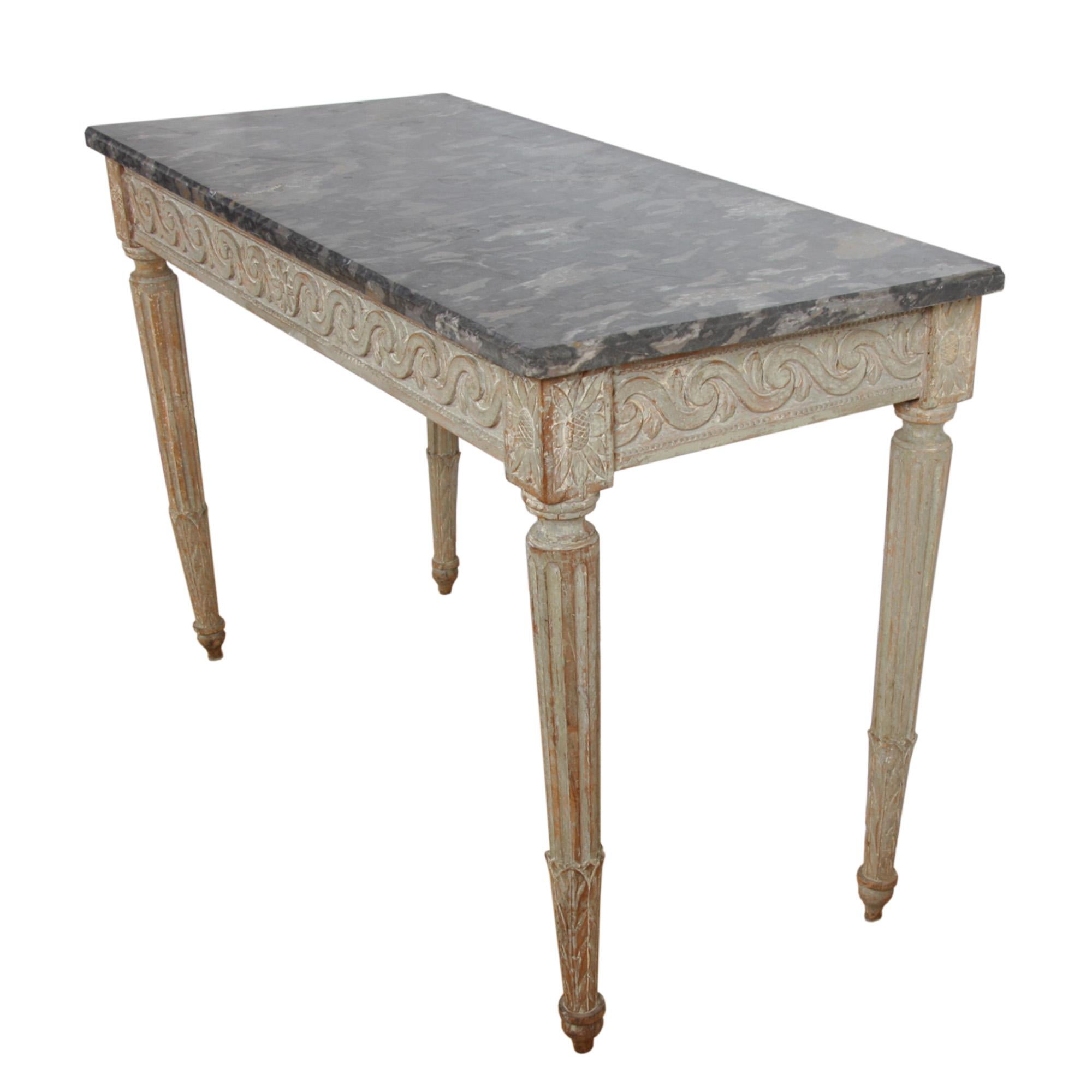 18th Century and Earlier French 18th Century Console Table With Marble Top