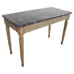 French 18th Century Console Table With Marble Top